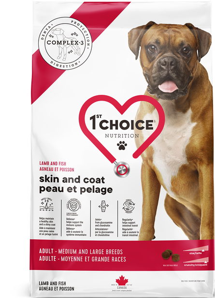 Nourriture pour Chien Peau et Pelage Santé Adulte Moyenne et Grande Races - 1St Choice